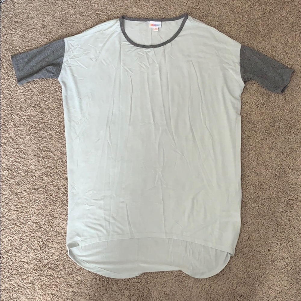 LuLaRoe Irma Tunic XS Mint and Grey Super Soft